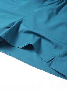 男士运动短裤，抽绳腰带，侧边口袋，适合跑步、篮球、健身和其他夏季运动。 - 湖藍色 - 查看 5