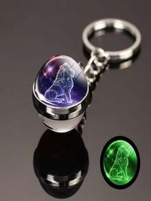 12 Zodiac Constellations Luminous Double-Sided Glass Keychain, Portable High-Quality Happiness! Hang On Bags, Keys, Luggage To Instantly Brighten Up Your Everyday Life. Zodiac Guardian Symbol For Yourself Or As A Gift To Friends, Let Your Exclusive Constellation Accompany You Everywhere By Hanging On Bags, Keys, Luggage. - Multicolor - View 13
