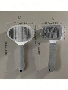 1pc Self-Cleaning Pet Deshedding Brush, Suitable For Cats & Dogs, Universal Massage Brush With Anti-Static & Detangling Design - Grey - View 5