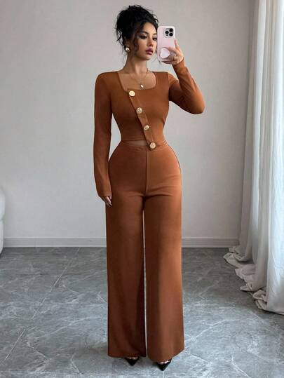 Conjunto de 2 piezas de blazer de manga larga con bajo asimétrico y pantalones de cintura elástica para mujeres, elegante para la oficina, el trayecto y las fiestas de té de la tarde, ropa de otoño/invierno para mujeres