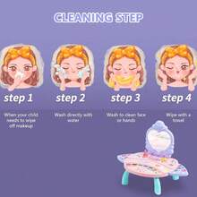 NA 2 Pcs Play Maquillaje para Niñas - Real Little Girls Juego de Maquillaje Tocador de Juguete Juguetes de Maquillaje Lavables de Princesa con Espejo para niños Juego de simulacion MaquillajeConveniente y duradero, favorito para niños - Multicolor - Ver 5