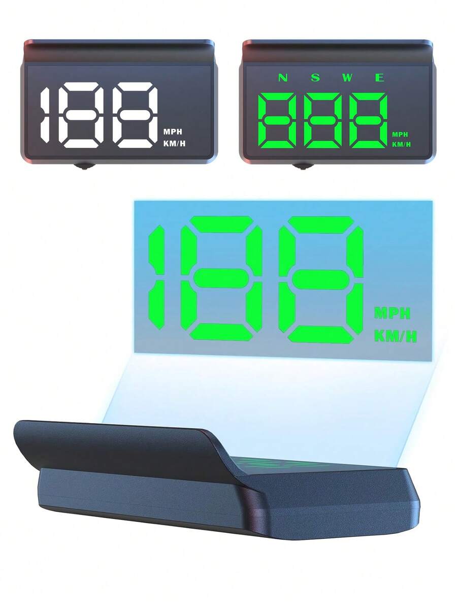 W2 Car Head-Up Display, Car HUD, Digital GPS HUD Speedometer, Plug And Play USB, Auto Brightness Adjustment, Large Font Display - A - View 1
