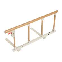 Bed Rail For Elderly, Foldable Fall Protection, Safety Bed Guard, Sturdy Metal Guard Assist Handle For Adults, Home Care, Hospital - 黃色木紋色 - 查看 7