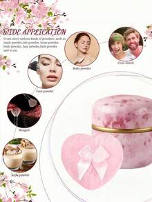 80g Set Includes 1 Mini Heart Shaped Makeup Sponge (No Loose Powder), 1 Powder Compact, Suitable For Bathing And Travel, Perfect Gift For Valentine's Day, Christmas, Eid, Holidays And Halloween, Listed In Holiday Gift Guide And Halloween Candy Box. Set Contains Mini Sponge And Powder Compact, Mother's Day Gift, Bedroom Essential, Travel Product - Multicolor - View 3