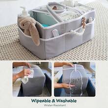 New Striped Multi-Function Diaper Bag, Large Capacity Lightweight Handbag - Grey Stripes - View 7