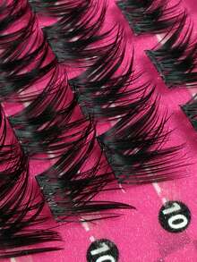 Hinarin 108pcs D Curl Lash Clusters Kit Wispy Lash Clusters Cluster Eyelash Extensions 8-16mm Lash Extension Kit Waterproof DIY Individual Lashes Clusters With Soft Thin Band - Black - View 6