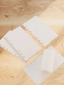 2/1pc A5/A6/A7 Loose Leaf Refill, 6-Hole Notebook, Includes 45 Sheets (90 Pages) Memo Paper, Grid Notebook Refill, Manual Refill, Loose Leaf Refill. Suitable For Student Note-Taking And Office Records. School Supplies - White - View 6