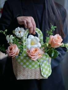 1pc High Quality Floral Handbag Packaging Material, Suitable For Valentine's Day, Small Business Supplies, Shopping Bags, Party Bags, Party Gift Bags, Craft Tote Bags, Party Gifts, Birthday Decorations, Party Gift Decorations, Wedding Decorations, Party Supplies (Flowers Not Included) - Multicolor - View 10