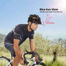 Adult Bicycle Helmet with Removable Visor, Portable Bag, Adjustable Fit for Road and Mountain Riding, LED Light - Naranja negro - Ver 7