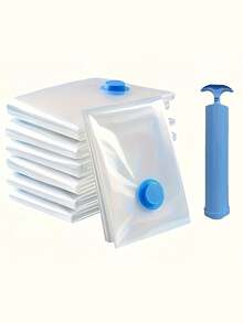 Vacuum Storage Bags With 1 Manual Pump, Portable Plastic Travel Bag Clothes Storage Bag, Suitable For Blankets, Bedding, Clothes, Quilts, Duvets, Ideal Home Supplies, Must-Have Storage Space-Saving Bag - 彩色 - 查看 12