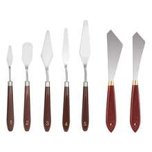Professional Painting Palette Knife Set, 7 Piece Stainless Steel Blades With Wood Handles, Numbered 1-5 Plus 2 Classic Style - 7pcs - View 3