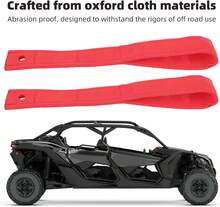 Fydun 2 Pcs Correa de Tira de la Manija de la Puerta UTV Manijas Interiores para Coche para  X3 X3 MAX All 2017-2025 (Rojo) - Rojo - Ver 3