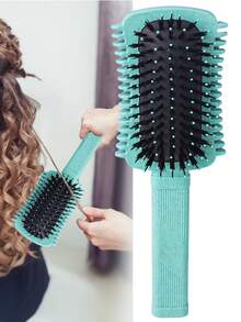 5件套女士顺发梳套装 - 卷发定型梳（顺发造型），可填充喷雾瓶（细雾），护肤清洁套装（6.8盎司），蓬松发梳（尖尾梳），边缘梳（用于梳理发际线和后脑勺），告别毛躁，轻松打结，适合直发、长发、粗发、卷发和自然发质（粉色、紫色、绿色）