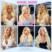 200% Density #613 Fashionable Blonde 13x4 Lace Front Wig 24 Inch Water Wave 200% Density High Definition Lace Front Wig Pre-Plucked Bob Wig For Women - S613 - View 8