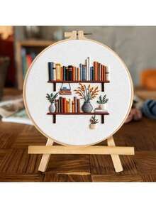 Simple Flower For Teenager Embroidery Kit With Thread, CN EN Instruction,Stamped Cloth,Needles DIY Gift For Student - Multicolor - View 2