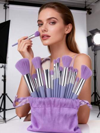 13-Piece Professional Makeup Brush Set, Portable Travel Set, Including A Blush Brush, Foundation Brush, Eyeshadow Brush, Powder Brush, Eyebrow Brush, Nylon Bristles, ABS Handle, Perfect For Beginners And Makeup Enthusiasts, Especially Suitable For Travel, Make A Great Gift For Christmas Or Valentine's Day.