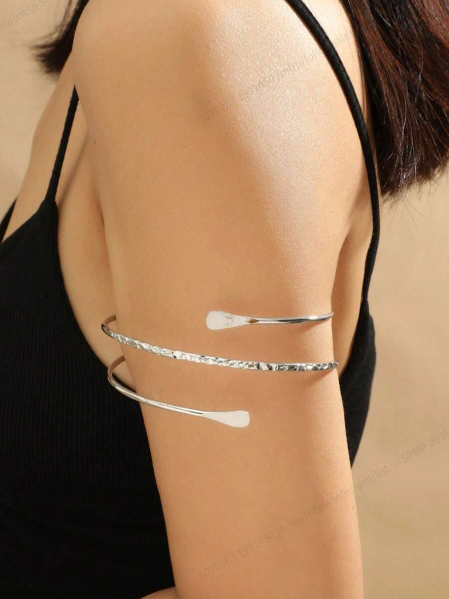 Minimalist Multi-Layer Arm Cuff, Fashion Versatile - Silver - View 1