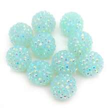 10pcs 20mm Large Size Rhinestone Disco Ball Beads Round Spacer Color Charms For Jewelry Bracelet Necklace Bag Chain Making Crafts Beading Pen Supplies