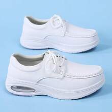 Scarpe da infermiera bianche da donna, suola morbida, traspiranti, antiscivolo, resistenti all'usura, confortevoli per un lungo utilizzo, adatte per uso interno ed esterno, ideali per infermiere e personale ospedaliero - Bianco - Visualizzare 10