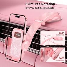 YWOR Pink Car Phone Holder, Universal Car Phone Holder, Super Suction Cup Car Phone Holder - Pink - View 4