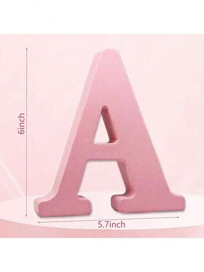 1pc 6-Inch Pink Letter, For Wedding Valentine's Day Wall Decor, Vertical Letter Decoration And Craft Home Party Supplies