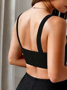 Women's Wireless Lift-Up Bra, Thin Fabric, Lift And Gather, Prevent Sagging, Adjustable Support - Black - View 6