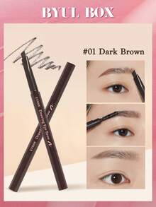 ETUDE 2-In-1 Waterproof & Smudge-Proof Eyebrow Pencil - #01 Dark Brown - View 7