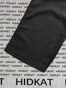 Hidkat 男士灯芯绒休闲运动裤，纯色，带抽绳和口袋，面料柔软舒适，适合日常休闲活动，春秋季穿着。 - 黑色 - 查看 6