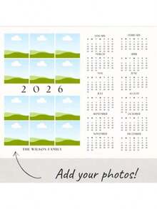 Customizable 2026 Photo Calendar Template, Personalized Family Photo Calendar, Custom Photo Gift, Wall Calendar, Printable Canva Template, Family Gift - Multicolor - View 12