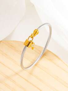 1PC Gold/Silver Key Pendant Bracelet | Waterproof Non-Tarnish Stackable Jewelry - Bracelet - View 10