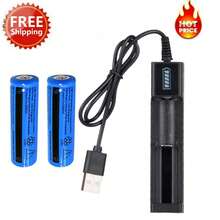 18650 USB Rechargeable Battery, 3000mAh Large-Capacity 3.7V Lithium-Ion Battery, 18650 Flashlight Headlamp Battery Set - 藍色 - 查看 4