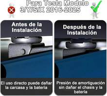 UDUEUD Almohadillas de Gato para Tea 3\/Y\/X\/S, Accesorios para Autos Tea de 2013 a 2025, Protegen la Batería, el Chasis y la Ointura de Da?os y Vienen con Una Caja de Alenamiento Portátil - negro - Ver 5