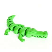 3D-Printed Small Crocodile Toy Ornament - One-Piece Movable Joints, Fun Fidget Trinket For Stress Relief - Multicolor - View 4