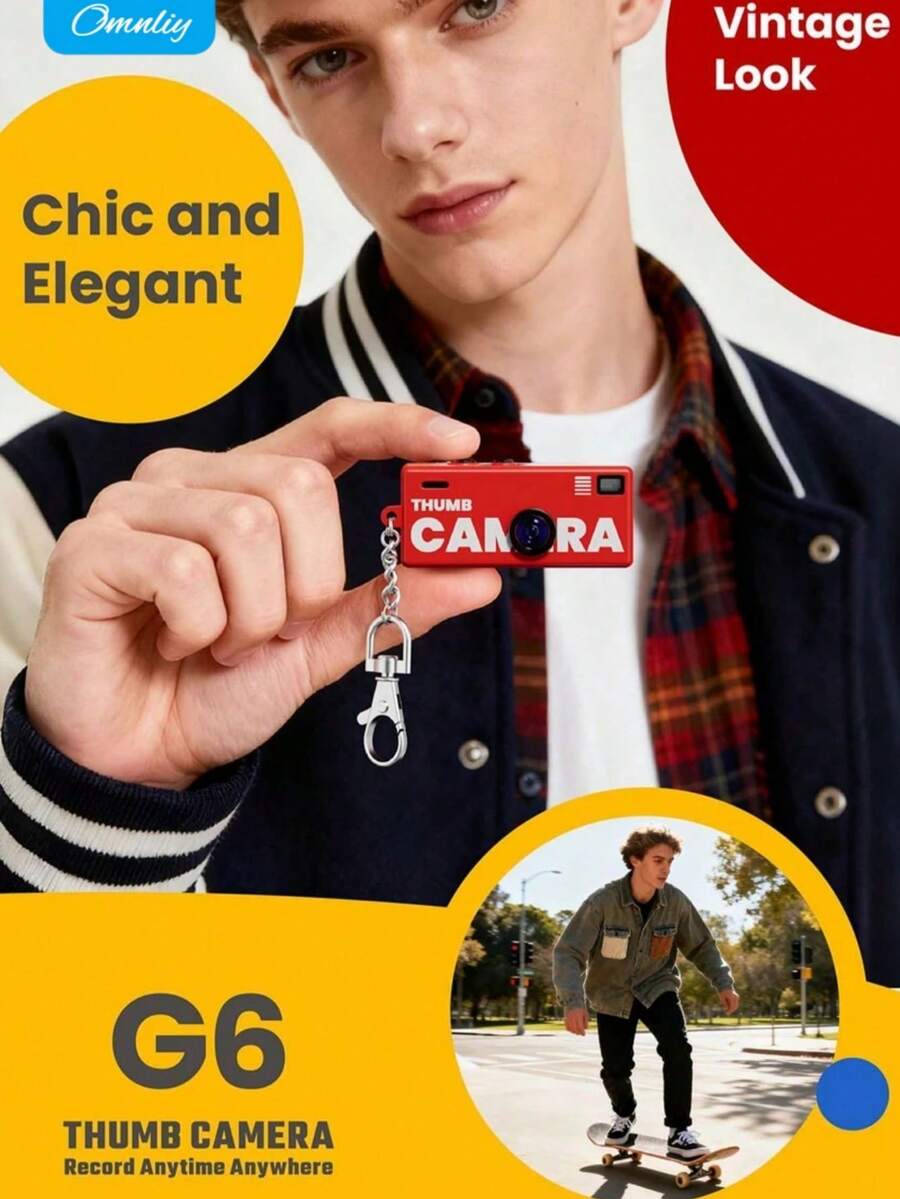 Minicámara digital multifunción de estilo vintage: cámara portátil HD CCD con lente intercambiable y control manual, con carga instantánea desde el móvil | Ideal para vlogging, viajes y uso diario (diseño compacto multicolor) - Cámara G6 + tarjeta de memoria de 16 GB - Ver 1