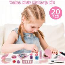 Set de Maquillaje para niñas, Lavable, , no tóxico, Juego de simulación de Princesas, Set de Juguetes de cosméticos, Regalo para niñas. - 1 - Ver 4