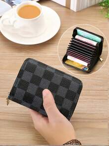 1pc Creative New Fashion PU Leather Travel Business Super Thin Card Holder, Minimalist Compact Portable ID Card Case With 20 Card Slots Anti-Theft Wallet, Coin Purse, Suitable For Holding Bank Cards, ID Cards, Membership Cards, Driver's License, Business Cards, Tickets, Coins, Keys And Other Items, Ideal As Valentine's Day Gift, Christmas Gift, Classmate Gift, Teacher Gift, Souvenir - Multicolor - View 9