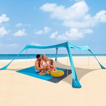 YQQ CCYLEZ Tienda De Playa para 8 Personas Toldo para Sombra De Playa Portátil Tienda De Playa Emergente A Prueba De Viento Refugio Solar con 4 Sacos De Grandes Excepcionales Y 42179