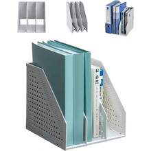 Juego de 2 Archiveros Plegables Reforzados Caja de Almacenaje para Documentos y Carpetas Organizador de Oficina y Casa - Grisclaro - Ver 2