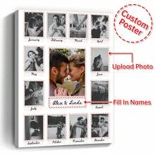 1pc Customized Personalized Photo Collage Gift, Canvas Wall Art, Framed Artwork, "We Are So Lucky Together", Perfect Long-Distance Relationship, Couples, Anniversary Gift