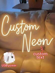 Custom LED Neon Light Christmas Decoration, Halloween Home Decor, Bedroom Wall Decor Light, Dimmable USB Neon Light Personalized Wedding Decoration Neon Sign, Easy To Install, Wall Decor Neon Sign - 2Line Neon Sign - View 4