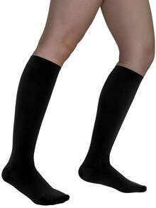 1 双男女通用压缩袜，舒适材质及踝高筒，休闲肤色女袜，日常黑色短款压缩男袜，适合运动、瑜伽、足球、跑步、旅行、工作、腿部和膝盖支撑，Y2K