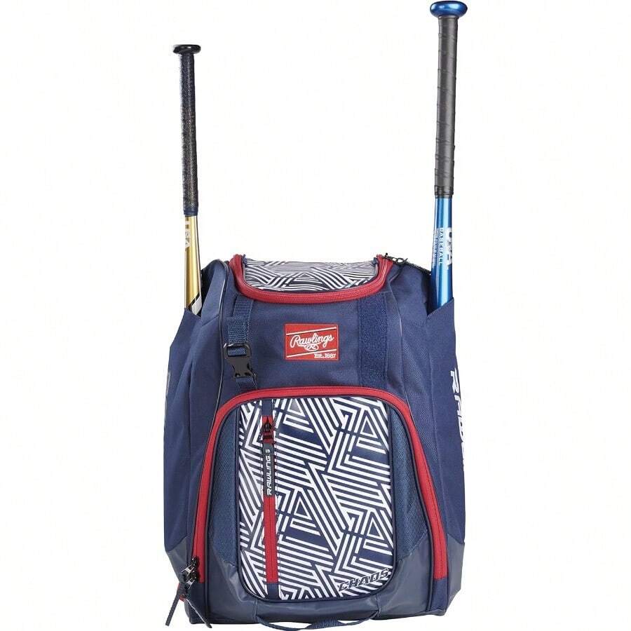 Rawlings Serie CHAOS Mochila Juventud Béisbol y Softbol Fastpitch Varios colores - RojoBlancoAzul - Ver 1