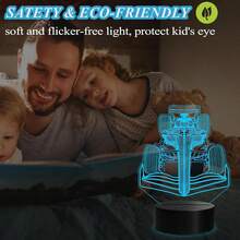 Regalo de coche de carreras para niño, luz de una noche con control remoto, cambio de 16 colores, temporizador, modo de parpadeo RGB y regulable, merchandising de coche de carreras para niños - Color 3 - Ver 4