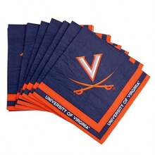 DUniversity Of Virginia Disposable Napkins Cavaliers UVA Wahoos 20 Count 2 Ply 13 Inch Square Party Celebration Design A - Multicolor - View 2