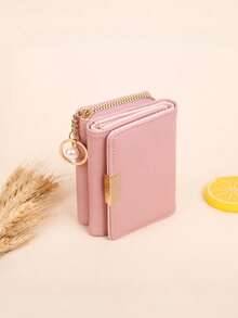 复古纽扣钱包 商务休闲多卡位零钱包 便携式三折短款钱包 复古拉链钱包 时尚纽扣女士钱包 适合日常外出购物 女士钱包 迷你钱包 钱包 小钱包 可爱钱包 钱包钥匙扣 可爱小物 复古钱包 - 粉色 - 查看 2