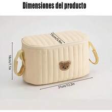 Organizador de Carriola de Bebé,Organizador Universal Acolchado para Cochecito con Portavasos y Cierre con Cremallera,Se Adapta a la Mayoría de Cochecitos (Negro) - Negro - Ver 3