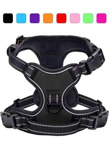 Large/Medium/Small No-Pull Dog Harness & Leash Set With 4 Buckles, Adjustable Padded Vest, Control Handle, And Reflective Night-Visible Design, Suitable For Dogs Of All Sizes - Multicolor - View 2