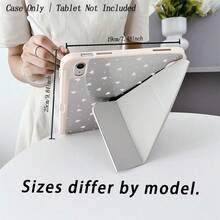 1个闪亮迷你爱心图案平板电脑保护套 - 可折叠支架和防震保护，磨砂翻盖带触控笔插槽，可爱粉彩印花平板电脑配件，带笔槽，兼容iPad 10.9/10.2/Air第五代/Pro 11/第十代/9.7/Air 2/iPad（第七代）/iPad（第八代）/iPad Air 4/5/iPad Pro 11/iPad第十代10.9英寸（2022款）智能保护套 - 彩色 - 查看 5