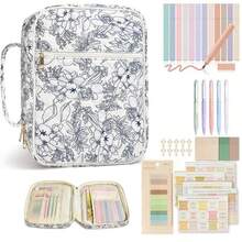 Bible Cover Case For Women Grils, Preppy Bible Bag With Adjustable Shoulder Strap, Waterproof Bible Carrying Tote Bags Holder For Bible Study Supplies Accessories & Christian Gifts - 藏青 - 查看 1