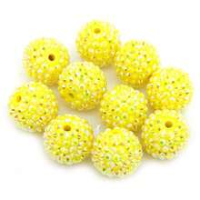 10pcs 20mm Large Size Rhinestone Disco Ball Beads Round Spacer Color Charms For Jewelry Bracelet Necklace Bag Chain Making Crafts Beading Pen Supplies